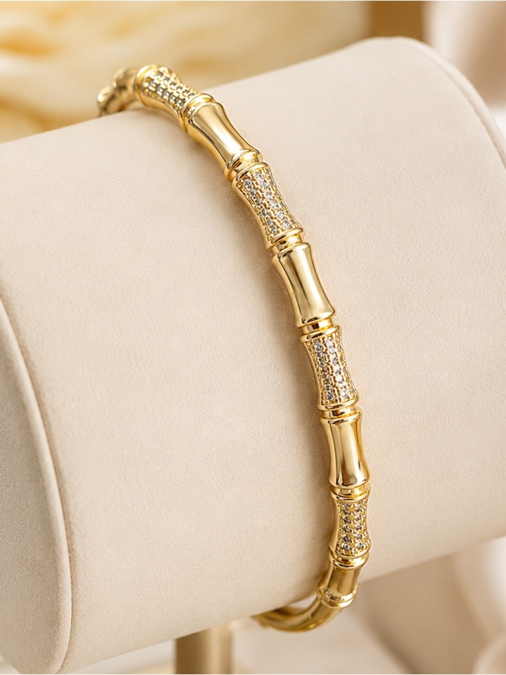 14k Bamboo Bangle - Picture 1 of 11